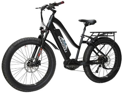 Picture of Bakcou E-Bikes B-Mst24-B-B21 Mule St 24 Matte Black 16" W/Stand Over Height Of 24" Frame, Shimano Alivio Hill-Climbing 9 Speed Bafang M620 Ultra Motor, 35+ Mph Speed 