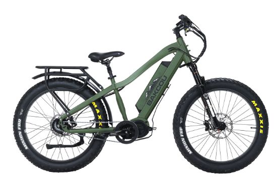 Picture of Bakcou E-Bikes B-Mj-Mg-B25 Mule Jager Matte Army Green 18" W/Stand Over Height Of 29.50" Frame, Rohloff E-14 (500/14) Speed Hub Bafang M620 Ultra Motor, 35+ Mph Speed 