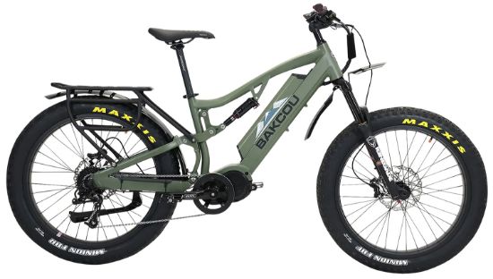 Picture of Bakcou E-Bikes B-S17-G-B25 Storm 25 Medium Matte Black 17" W/Stand Over Height Of 30.50" Frame, Sram 9Sp, 40T Front & Sram 11-34T Rear Cassette Bafang M620 Ultra Motor 