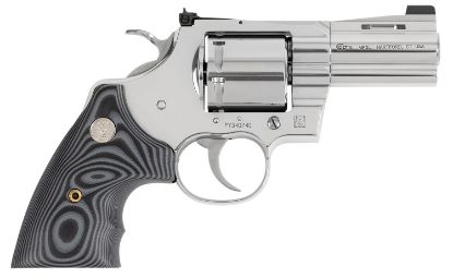 Picture of Colt Mfg Pythonsp3ns Python Combat Elite 357 Mag 6 Shot, 3" Stainless Barrel, Cylinder & Frame, Black G10 Grip 