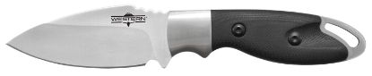 Picture of Camillus 19202 Western Kota 3.25" Fixed Plain Silver 420 Steel Titanium Bonded Blade, Black G10 Handle, Includes Sheath 