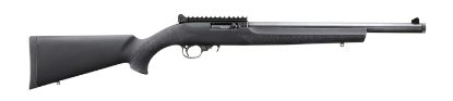 Picture of Ruger 31197 10/22 Carbine 22 Lr 10+1 16.12" Threaded Bull Barrel, Black, Hogue Overmolded Stock, Ghost Ring Sight, Optic Mount 