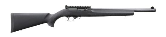 Picture of Ruger 31197 10/22 Carbine 22 Lr 10+1 16.12" Threaded Bull Barrel, Black, Hogue Overmolded Stock, Ghost Ring Sight, Optic Mount 