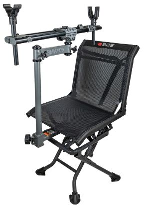 Picture of Bog-Pod 1100475 Chairpod Chair With Rotating Gun Mount, 4 Legs, Black, Aluminum Frame, 41" Max Height 