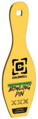 Picture of Caldwell 4002312 Rimfire/Handgun Yellow Ar500 Steel Bowling Pin 1/4" Thick 