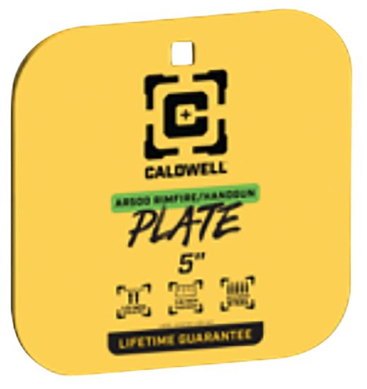 Picture of Caldwell 4002311 5" Rimfire/Handgun Yellow Ar500 Steel Gong 1/4" Thick 