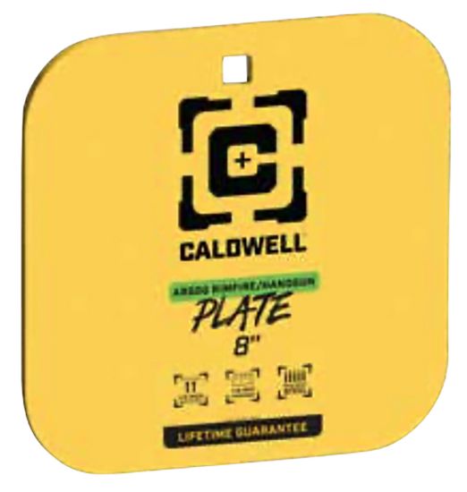 Picture of Caldwell 4002878 8" Rimfire/Handgun Yellow Ar500 Steel Gong 1/4" Thick 