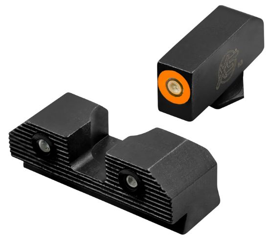 Picture of Xs Sights Glr201p6n R3d 2.0 Night Sights Fits Glock Black | Green Tritium Orange Outline Front Sight Green Tritium Rear Sight 