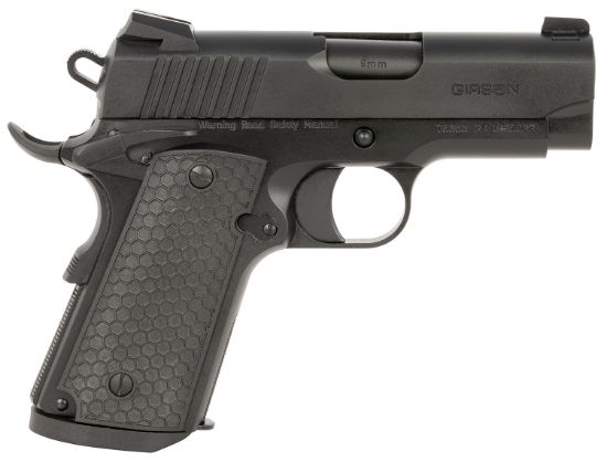 Picture of Eaa Girsan 392065 Mc1911 Sc Untouchable Sub-Compact Frame 9Mm Luger 7+1 3.40" Black Steel Barrel, Black Serrated Steel Slide & Frame W/Beavertail, Black Polymer Grip 