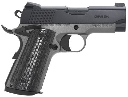 Picture of Girsan 392052 Mc1911 Sc Untouchable Sub-Compact Frame 45 Acp 6+1 3.40" Black Steel Barrel, Black Serrated Steel Slide, Stainless Frame W/Beavertail, Black Polymer Grip 