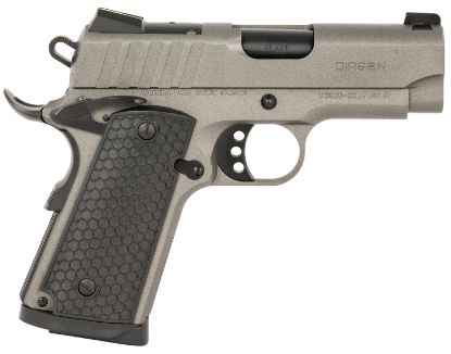 Picture of Girsan 391141 Mc1911 Sc Influencer Sub-Compact 45 Acp 6+1 3.40" Black Steel Barrel, Tungsten Gray Cerakote Optic Ready/Serrated Steel Slide & Frame W/Picatinny Rail & Beavertail, Gray Polymer Grip 