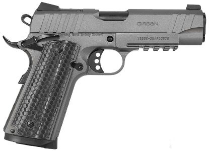 Picture of Girsan 391145 Mc1911 C Influencer Compact 10Mm Auto 9+1 4.40" Black Steel Barrel, Tungsten Gray Cerakote Optic Ready/Serrated Steel Slide & Frame W/Picatinny Rail & Beavertail, Gray Polymer Grip 