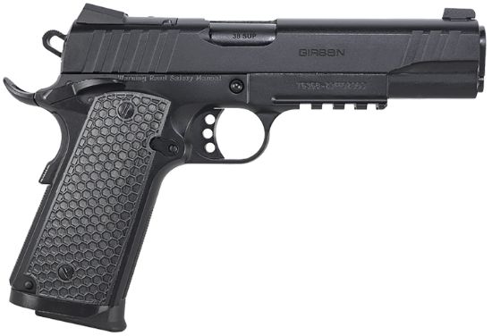 Picture of Girsan 391049 Mc1911 S Influencer Full Size 38 Super 9+1 5" Blued Steel Barrel, Black Optic Ready/Serrated Steel Slide & Frame W/Picatinny Rail & Beavertail, Black Polymer Grip 