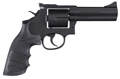 Picture of Sar Usa Sarsr38bl4 Sar Sr 38 Special/357 Mag 6 Shot, 4" Black Steel Barrel, Cylinder & Frame W/Black Finger Groove Grip, Drop Safety/Hammer Block Safety, Exposed Hammer 