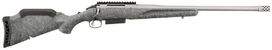 Picture of Ruger 46905 American Gen 2 450 Bushmaster 3+1, 20" Gun Metal Gray Cerakote Steel Threaded Barrel, Gun Metal Gray Cerakote Receiver W/Picatinny Rail, Gray Splatter Adjustable Synthetic Stock 