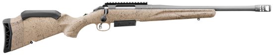 Picture of Ruger 46922 American Ranch Gen Ii 450 Bushmaster 3+1 16.40" Cobalt Cerakote Threaded Barrel, Picatinny Rail Steel Receiver, Flat Dark Earth Splatter Adj Comb Synthetic Stock, Right Hand 