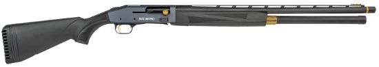 Picture of Mossberg 85144 940 Pro Jm 12 Gauge 4+1 3" 24", Tungsten Gray Optic Cut Rec, Black Synthetic Furniture, Adj. Shim Stock, Gold Oversized Controls, Hiviz Tricomp Sight, Ext. Chokes 