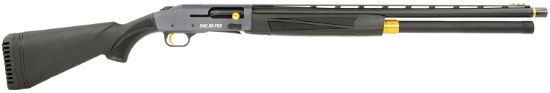 Picture of Mossberg 85165 940 Pro Jm 12 Gauge 9+1 3" 24", Tungsten Gray Optic Cut Rec, Black Synthetic Furniture, Adj. Shim Stock, Gold Oversized Controls, Hiviz Tricomp Sight, Ext. Chokes 