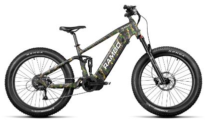 Picture of Rambo Bikes R750pfsvwc Pursuit 2.0 Full Suspension Truetimber Viper Woodland Camo, Shimano High Performance 8 Speed, High Torque Rtr1000ts Mid-Drive Motor, 20 Mph Speed 