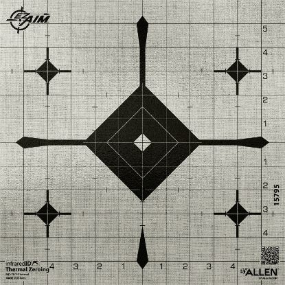 Picture of Ez-Aim 15795 Grid Bullseye Adhesive Thermal Id Bullseye Paper 12" X 12" Gray 12 Targets 