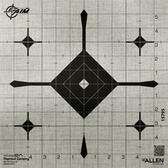 Picture of Ez-Aim 15795 Grid Bullseye Adhesive Thermal Id Bullseye Paper 12" X 12" Gray 12 Targets 