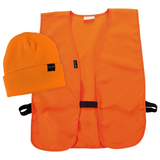 Picture of Allen 2394 Safety Vest & Cap Combo Orange Polyester Vest/Knit Cap 