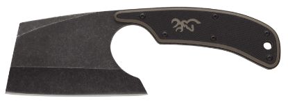 Picture of Browning 3220322 Cutoff Camp 2.50" Fixed Cleaver Plain Black Black Oxide Stonewashed 9Cr14mov Ss Blade, Black/Tan G10 Handle 