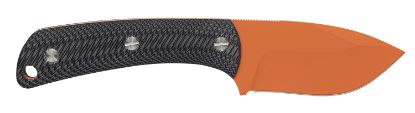 Picture of Browning 3220499B Back Country Small 2.75" Fixed Deep Belly Skinner Plain Blaze Orange Ceramic D2 Steel Blade, Black G10 Handle 