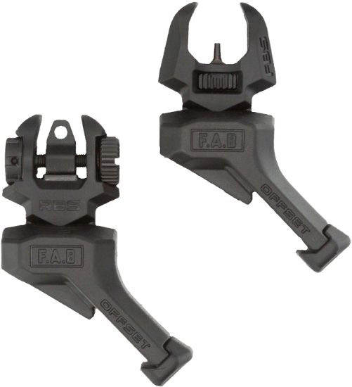 Picture of Fab Defense Fxfrbsosb Front And Rear Set Of Offset Flip-Up Sights Black 