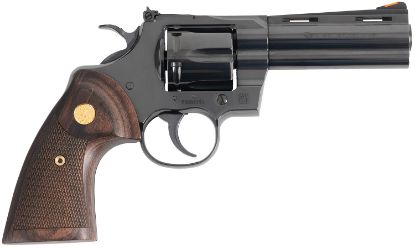 Picture of Colt Mfg Pythonbp4wts Python Target 357 Mag 6Rd 4.25" Matte Black Vent Rib Barrel, Cylinder, Matte Black Stainless Steel Frame, Walnut W/Medallion Grip 