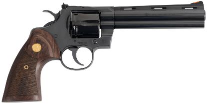 Picture of Colt Mfg Pythonbp6wts Python Target 357 Mag 6Rd 6" Matte Black Vent Rib Barrel, Black Cylinder, Matte Black Stainless Steel Frame, Walnut Target Grip 