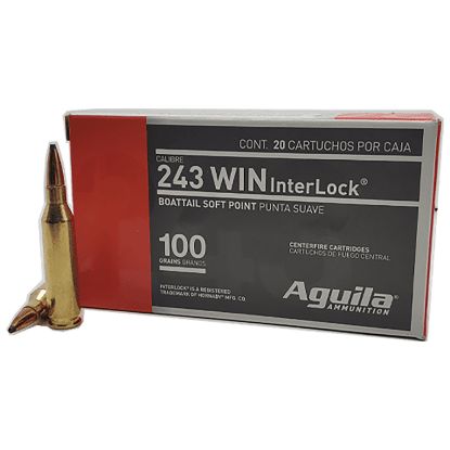 Picture of Aguila 8047Ag 243Win 100Gr Interlock Boat Tail Soft Point 20 Per Box/10 Case 