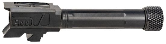 Picture of Faxon Firearms Gb910n43sgqt Match Series 9Mm Luger Compatible W/Glock 43/43X, Black Nitride 416R Stainless Steel, Straight Fluted/Target Crown Barrel 