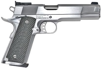 Picture of Rock River Arms Ps2400 Ps2400 Limited Match 45 Acp 7+1, 5" Stainless National Match Barrel, Brushed Chrome Serrated Steel Slide & Frame W/Beavertail, Black G10 Grip, Ambidextrous 