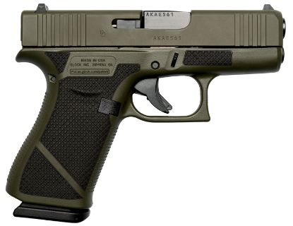 Picture of Weapon Works Ux4350201-228081 G43x Sub-Compact Frame 9Mm Luger 10+1 3.41" Black Steel Barrel, Od Green W/Diamond Stippling Serrated Slide & Polymer Frame W/Beavertail, Black Textured Grip 