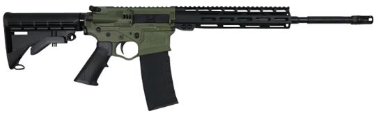 Picture of Ati Atigomx556mp3pbfg Omni Hybrid Maxx 5.56X45mm Nato 30+1 16" Black Steel Barrel, Battlefield Green Polymer Receiver, Polymer Handguard, Black Alpha Stock & Grip 