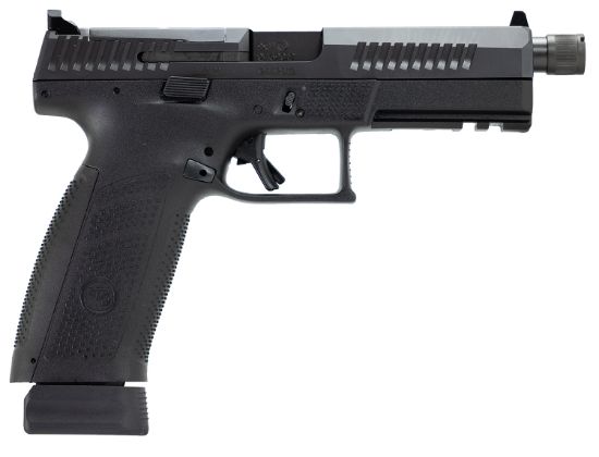 Picture of Cz-Usa 91556 P-10 F 9Mm Luger 21+1 5.10" Black Steel Threaded Barrel, Black Nitride Optic Ready/Serrated Steel Slide, Black Polymer Frame W/Picatinny Rail, Ambidextrous 