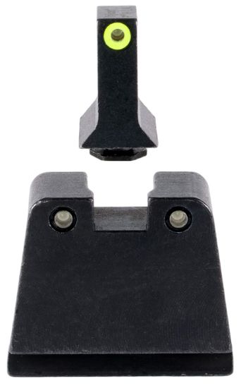 Picture of Trijicon Gl243c601143 Suppressor/Optic Height Sights- Glock Slim Frame Black Green Tritium Yellow Outline Front Sight Green Tritium Black Outline Rear Sight 