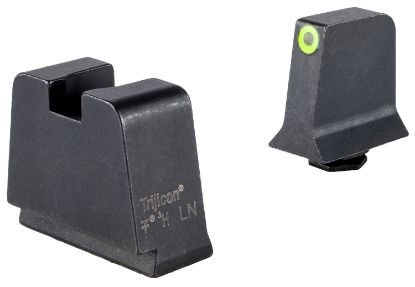 Picture of Trijicon Gl243c601147 Suppressor/Optic Height Sights- Glock Slim Frame Black Green Tritium Yellow Outline Front Sight Black Rear Sight 