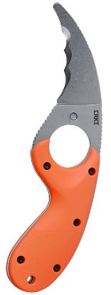 Picture of Crkt 2511Er Bear Claw 2.39" Fixed Hawkbill Veff Serrated Stonewashed Aus-8A Ss Blade, Blaze Orange Textured Grn Handle 