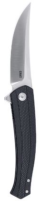 Picture of Crkt 7060 Persian Edc 3.44" Folding Trailing Point Plain Satin D2 Steel Blade, Black Textured Grn Handle 