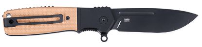 Picture of Crkt K245bkp Homefront Compact 2.91" Folding Plain Black Dlc S35vn Ss Blade, Black/Tan G10 Handle 