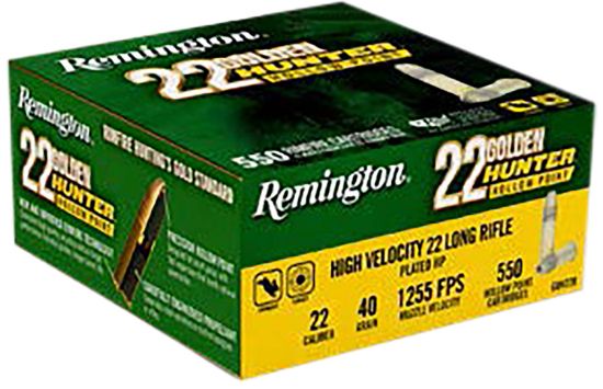 Picture of Remington Ammunition R21253 22 Lr 40 Gr Plated Hollow Point 550 Per Box/ 12 Case 