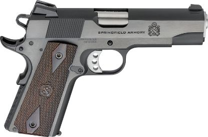 Picture of Springfield Armory Px9417 1911 Garrison 9Mm Luger 9+1 4.25" Stainless Match Grade Barrel, Blued Serrated Carbon Steel Slide & Frame W/Beavertail, Thinline Wood Grip, 2 Mags/Case 