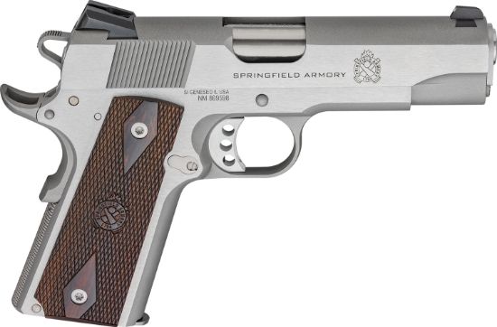 Picture of Springfield Armory Px9418s 1911 Garrison 45 Acp 7+1 4.25" Stainless Match Grade Barrel, Serrated Stainless Steel Slide & Frame W/Beavertail, Thinline Wood Grip 