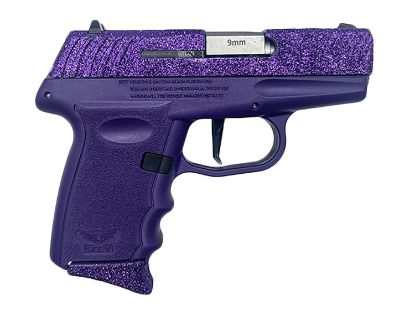 Picture of Sccy Industries Dvg1rppu Dvg-1 Sub-Compact Frame 9Mm Luger 10+1 3.10" Stainless Quadlock Barrel, Purple Glitter Optic Ready/Serrated Stainless Steel Slide, Royal Purple Polymer Frame & Grip 