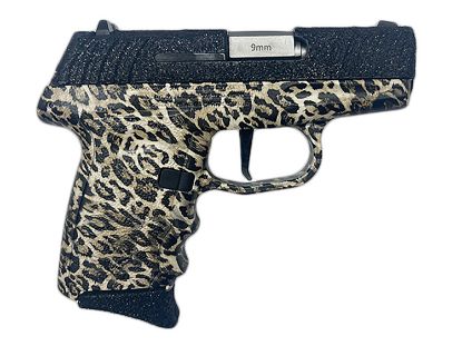 Picture of Sccy Industries Dvg1pblp Dvg-1 Sub-Compact Frame 9Mm Luger 10+1 3.10" Stainless Quadlock Barrel, Black Glitter Optic Ready/Serrated Stainless Steel Slide, Black Leopard Polymer Frame & Grip 