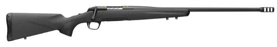 Picture of Browning 035602294 X-Bolt Pro Full Size 6.5 Prc 3+1 24" Matte Blued Fluted Sporter Sr Barrel, Blued Drilled & Tapped/X-Lock Mount Steel Receiver, Black Fixed Synthetic Stock 