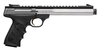 Picture of Browning 051590490 Buck Mark Contour Sr 22 Lr 10+1 5.63" 7.65" Stainless Steel Threaded Barrel, Stainless Serrated Slide, Aluminum Frame, Picatinny Rail, Black Urx Grip 