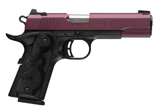 Picture of Browning 051994492 1911-380 Black Label Full Size Frame 380 Acp 8+1 4.25" Matte Stainless Steel Barrel, Black Cherry Cerakote Serrated Steel Slide, Matte Black Aluminum Frame W/Beavertail 